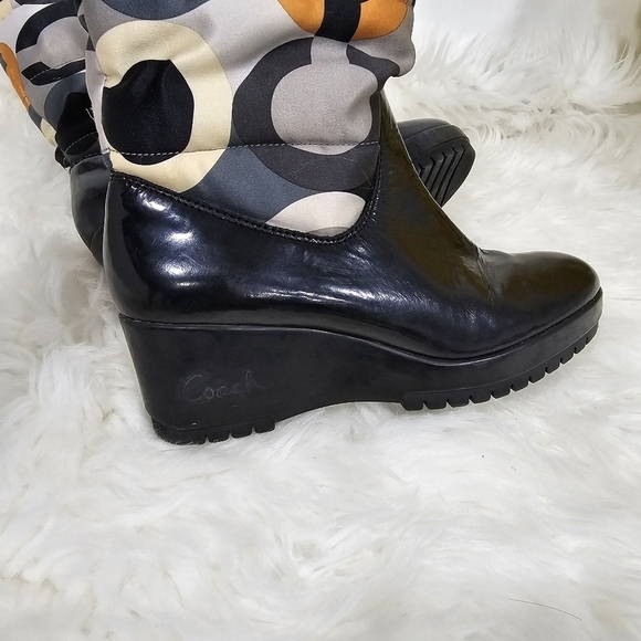 Coach - monogram boots size 7.5 black - Picture 13 of 14